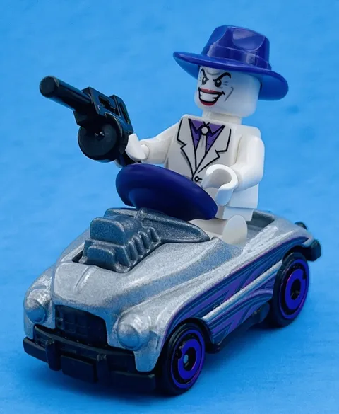 Lego DC The Joker with Hot Wheel Silver And Purple Pedal Car White Suit