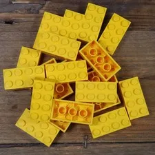 LEGO 3001 Yellow Brick 2 x 4 Qty 20 Used Wash and Sanitized