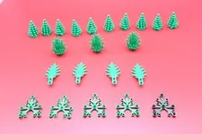 LEGO Pine Trees Lot of 10, 3 Bushes, 9 Leaves Leaf Pieces Bulk Lot Special Parts