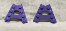 LEGO WEDGE PLATE A SHAPE W/ 2 ROWS OF 4 STUDS (2 PCS) PURPLE 15706