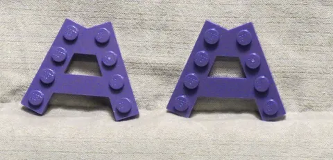 LEGO WEDGE PLATE A SHAPE W/ 2 ROWS OF 4 STUDS (2 PCS) PURPLE 15706