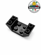 4x LEGO® 4871 Black Slope, Inverted 45 4x2 Double with 2x2 Cutout Black