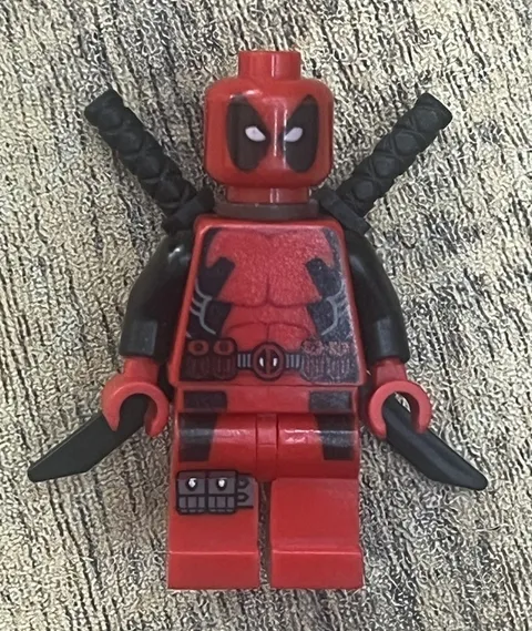 RARE Lego Deadpool Minifigure Marvel Wolverine's Chopper Showdown 6866 Sh0032 