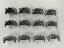 LEGO Parts (x12) - Dark Bluish Gray Vehicle, Mudguard 4 x 2 1/2 x 2 - # 35789