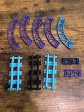 Lego Train Roller Coaster Tracks 10pc Bulk Lot Azure Light Purple Blue Friends
