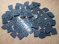 LEGO BULK LOT 68 DARK BLUISH GRAY ROUND CORNER PLATE 3X3 #30357