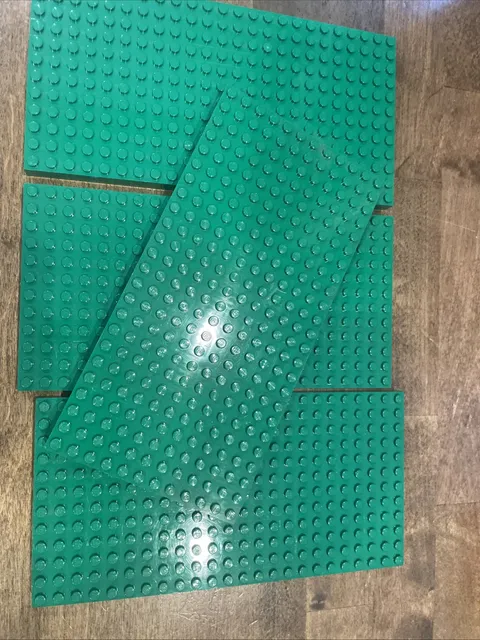 Lego Lot of 4 Brick 12x 24 Thick Base Plate Castle Green