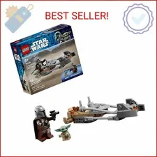 LEGO Star Wars The Mandalorian & Grogu’s Speeder Bike Building Toy for Boys & Gi