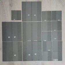LEGO Dark Bluish Gray Road Baseplate Lot - 16x16 32x32 Driveway Bulk Lot QTY 16