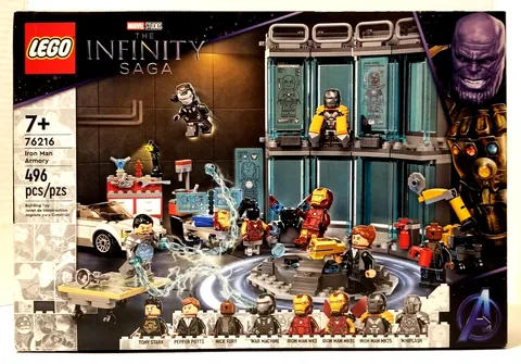 Lego Marvel 76216 Iron Man Armory: The Infinity Saga.  New & Factory Sealed