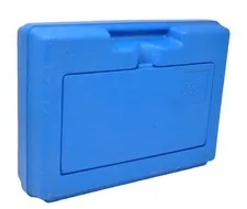 Vintage LEGO Carrying Storage Case 1983 Hard Bright Blue Plastic Box Bin Tote