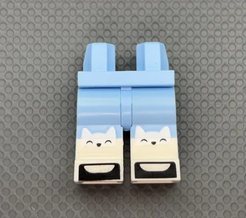 LEGO Minifigure Bright Light Blue Legs White Boots Cat Head Socks Series 29