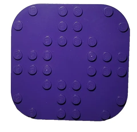 Purple Lego Plate Modified 8x8 with Rounded Corners and 4 Feet 66790
