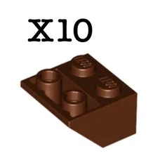 Lego Inverted Slope 45-2x2 - #3660 Reddish Brown - 10 Pieces