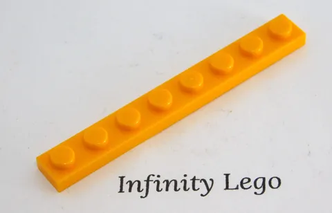 12 LEGO Bright Orange Plates 1 x 8 (3460) - (12 Pieces)