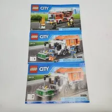 3 Lego City Instruction Manuals 60118 Garbage Truck Vol 1 & 2 60107 Fire Truck