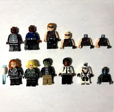 LEGO Marvel Avengers Minifigure Lot Of 12! Nick Fury sh0056, Black Widow sh0637