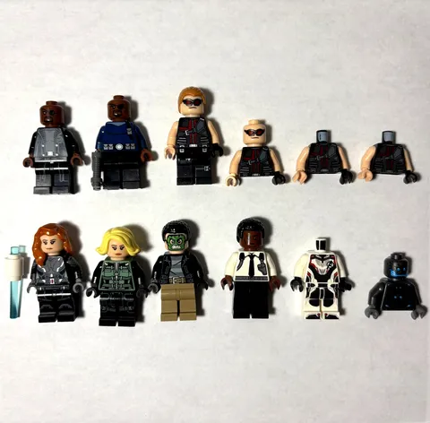 LEGO Marvel Avengers Minifigure Lot Of 12! Nick Fury sh0056, Black Widow sh0637