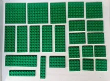 Lego 24 Pc GREEN Lego Building Plates Lot 6x8 8x8 4x10 4x6 4x4 +