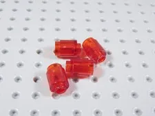 LEGO Lot of 4 Trans Red 1x1 Round Bricks w/ Open Center BA