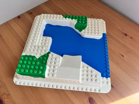 Vtg LEGO DUPLO RAISED BASE PLATE #6447 PLATFORM 15" Artic Zoo Waterpark