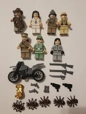 Lego Indiana Jones Minifigure Lot Of 7 Plus Accessories 