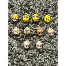 LEGO Minifigure Heads Lot 10pc Mixed Expressions Friends Star Wars Super Heroes