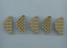 LEGO x 5 Dark Tan Wedge, Plate 3 x 6 Cut Corners 2419