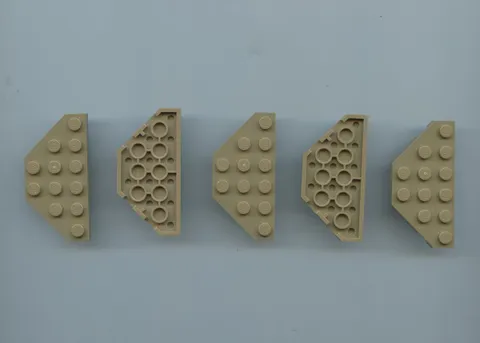 LEGO x 5 Dark Tan Wedge, Plate 3 x 6 Cut Corners 2419
