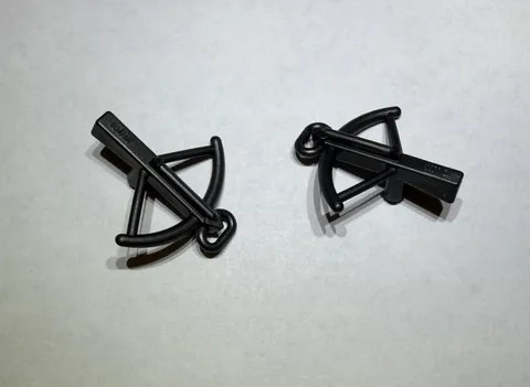 Lego Lot Of 2 Titanium Metallic Cross Bow Crossbow Bows Weapon Castle Knight New