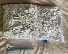 3 Lbs White Mixed Legos Bricks Lot 