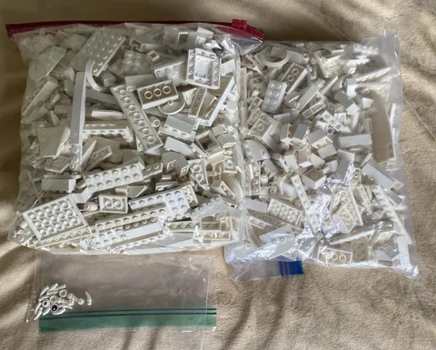 3 Lbs White Mixed Legos Bricks Lot 
