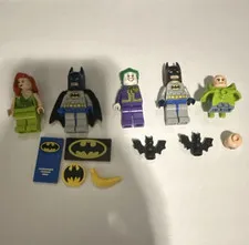 LEGO Batman Minifigure Lot: Batman, Joker, Poison Ivy w/ Stickers & Banana