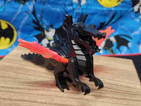 Lego Black Dragon with Trans-Neon Orange Wings 