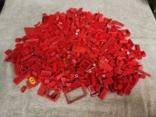  Bulk Lot Of 1000 Miscellaneous  Lego Pieces ( Shades Of Red ) 