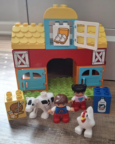 Duplo Lego Set 10617 My First Farm Cow Chicken Incomplete- No Sheep or Trough