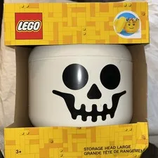 Lego Head Small Skeleton Skull Container Halloween Bowl Storage Holder