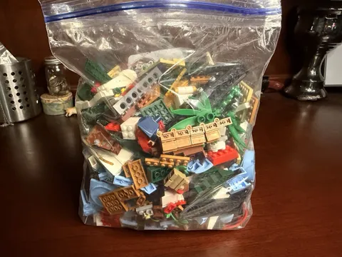 LEGO Mixed Bricks & Parts Bulk Lot, Multicolor Plastic Pieces in Bag