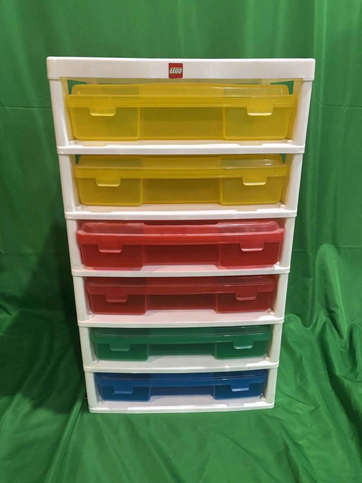 LEGO Stackable Storage Drawer with 5 Multicolor Drawers - White, Yellow, Red, G…