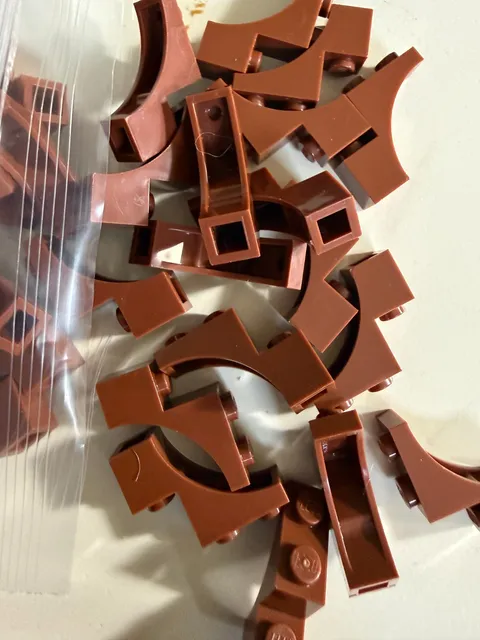 LEGO- NEW  #5850 -REDDISH BROWN-ARCH 1 X 3 X 2/FLAT END-5 PIECES