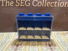 LEGO Minifigure Display Case Blue Stackable Storage 8 Figure