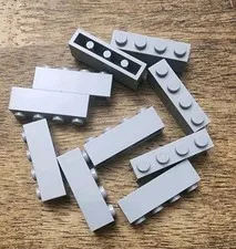 LEGO Light Bluish Gray 1 X 4 Brick. QTY 10. Part No. 3010.