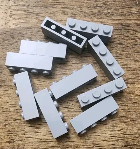 LEGO Light Bluish Gray 1 X 4 Brick. QTY 10. Part No. 3010.