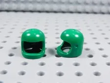 LEGO Lot of 2 Green Space Helmet Helmets Accessory Minifig BJ