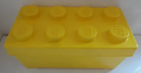 LEGO Yellow Brick Storage Case 8 Stud Plastic Bin Box EMPTY 14"x7"x7"
