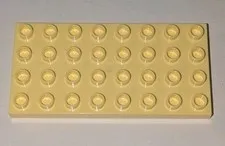 LEGO DUPLO BRIGHT LIGHT YELLOW PLATE 4x8 BASEPLATE 4 X 8 Dots Block Base 8x4