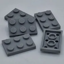 Lego - 5 Basic Light Bluish Gray Plate 2 x 3 3021