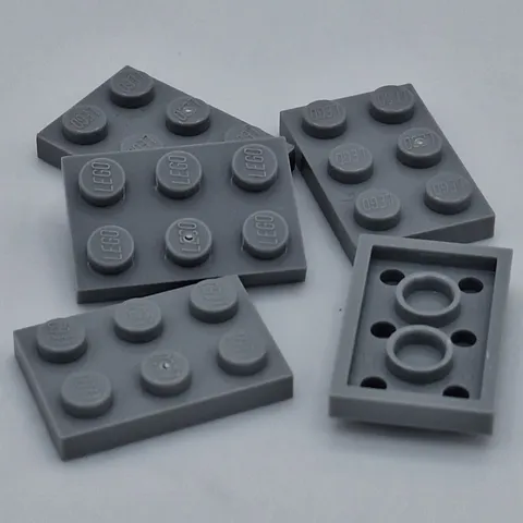Lego - 5 Basic Light Bluish Gray Plate 2 x 3 3021
