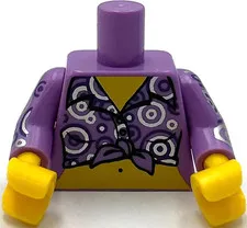 Lego New Medium Lavender Minifigure Torso Female Shirt Tied at Waist Part