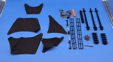 5 Black Sails From Lego Set 4184 The Black Pearl (Used) Plus Masts And Parts